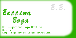 bettina boga business card